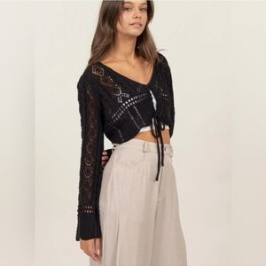 Crochet Knit Cropped Top, Flaw